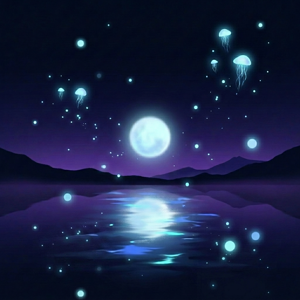 Ethereal moonlit landscape